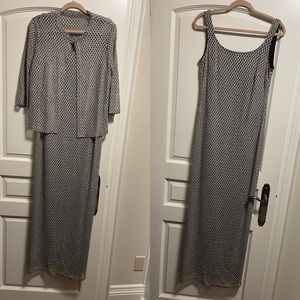 Evening gown with topper